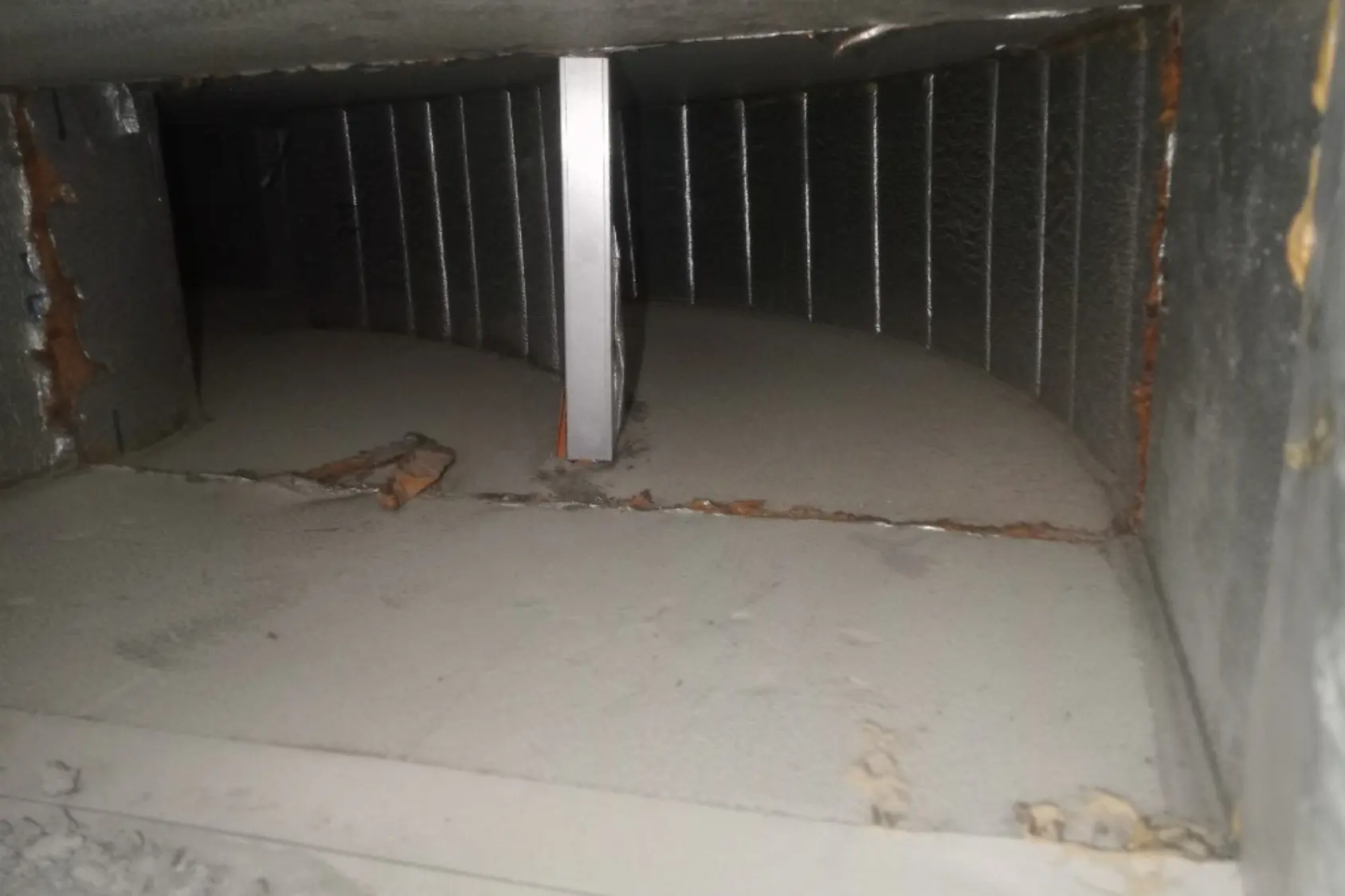 AC duct before cleaning